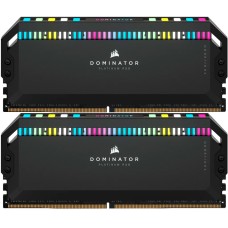 Модуль памяти для компьютера DDR5 32GB (2x16GB) 6000 MHz Dominator Platinum RGB Black Corsair (CMT32GX5M2E6000C36)