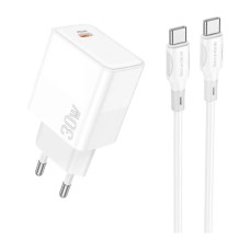 Зарядное устройство BOROFONE BA77A charger set (Type-C to Type-C) White (BA77AССW)