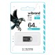 USB флеш накопитель Wibrand 64GB Hawk Black USB 2.0 (WI2.0/HA64M1B)