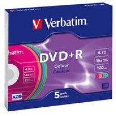 Диск DVD Verbatim 4.7Gb 16X SlimBox 5 шт Color (43556)