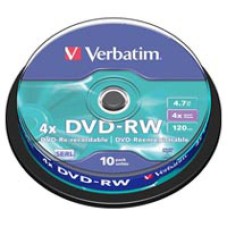 Диск DVD Verbatim 4.7Gb 4x Cake box 10шт (43552)