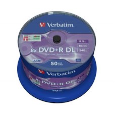 Диск DVD Verbatim 8.5Gb 8X CakeBox 50 шт MATT SILVER SURFACE (43758)