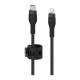 Дата кабель USB-С to Lightning 1.0m BRAIDED SILICONE black Belkin (CAA011BT1MBK)