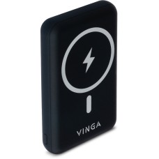 Батарея универсальная Vinga 10000 mAh Wireless Magnetic QC+PD (VPBAMS10BK)