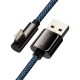 Дата кабель USB 2.0 AM to Lightning 1.0m CACS 2.4A 90 Legend Series Elbow Blue Baseus (CACS000003)