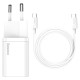 Зарядное устройство Baseus 1xUSB 25W (USB-C) + Cable Type-C white (TZCCSUP-L02)