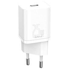 Зарядное устройство Baseus 1xUSB 25W (USB-C) + Cable Type-C white (TZCCSUP-L02)