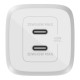 Зарядное устройство Belkin 45W 2хUSB-С GAN PD PPS white (WCH011VFWH)