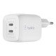 Зарядное устройство Belkin 45W 2хUSB-С GAN PD PPS white (WCH011VFWH)