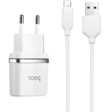 Зарядное устройство HOCO C12 Smart dual USB (Micro cable)charger set White (6957531047773)