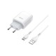 Зарядний пристрій HOCO C73A Glorious dual port charger set(Type-C) White (6931474713070)