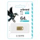 USB флеш накопитель Wibrand 64GB Hawk Gold USB 2.0 (WI2.0/HA64M1G)