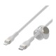 Дата кабель USB-С to Lightning 1.0m BRAIDED SILICONE white Belkin (CAA011BT1MWH)