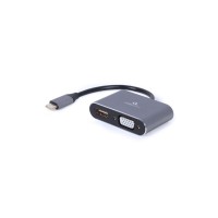 Переходник USB-C to HDMI/VGA, 4К 30Hz Cablexpert (A-USB3C-HDMIVGA-01)