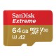 Карта памяти SanDisk 64GB microSDXC UHS-I U3 V30 A2 Extreme (SDSQXAH-064G-GN6GN)