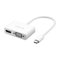 Перехідник USB Type C to HDMI + VGA MM123 UGREEN Білий