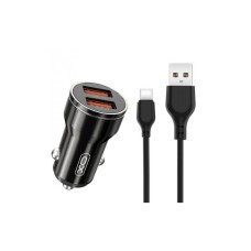 Зарядное устройство XO CC48 Smart Metal 2USB + cable MicroUSB Type-C (XO-CC48с-BK)