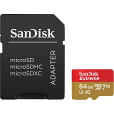 Карта памяти SanDisk 64GB microSD class 10 UHS-I U3 Extreme (SDSQXAH-064G-GN6MA)