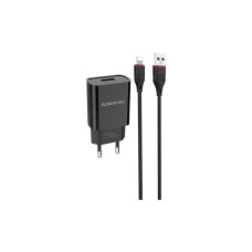 Зарядний пристрій BOROFONE BA20A Sharp charger set(Lightning) Black (BA20ALB)