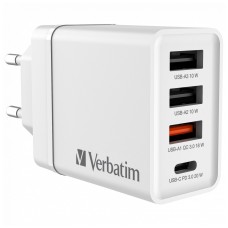 Зарядний пристрій Verbatim USB 30W PD3.0 4-ports white (49701)