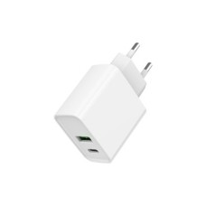 Зарядний пристрій Gembird USB-A + Type-C (PD20W + QC3.0 18W) white (TA-UC-PDQC20-01-W)