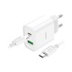 Зарядное устройство HOCO C80A Plus Rapido PD20W+QC3.0 charger set(C to C) White (6931474779908)