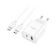 Зарядний пристрій HOCO C80A Plus Rapido PD20W+QC3.0 charger set(C to C) White (6931474779908)