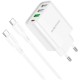 Зарядное устройство BOROFONE BA79A charger set (C to C) White (BA79ACCW)