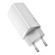 Зарядное устройство Baseus 2xUSB 65W GaN (USB-C+USB-A) white (CCGAN2L-B02)