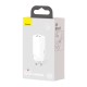 Зарядний пристрій Baseus 2xUSB 65W GaN (USB-C+USB-A) white (CCGAN2L-B02)