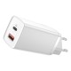 Зарядное устройство Baseus 2xUSB 65W GaN (USB-C+USB-A) white (CCGAN2L-B02)