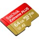 Карта памяти SanDisk 64GB microSD class 10 V30 Extreme PLUS (SDSQXBU-064G-GN6MA)