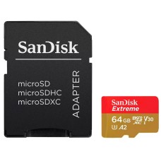 Карта пам'яті SanDisk 64GB microSD class 10 V30 Extreme PLUS (SDSQXBU-064G-GN6MA)