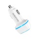 Зарядное устройство BOROFONE BZ14 Max dual port ambient light car charger 2 USB White (BZ14W)