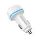 Зарядное устройство BOROFONE BZ14 Max dual port ambient light car charger 2 USB White (BZ14W)