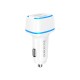 Зарядное устройство BOROFONE BZ14 Max dual port ambient light car charger 2 USB White (BZ14W)