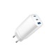 Зарядний пристрій Gembird USB-A + 2xType-C (PD18W + QC3.0 27W) white (TA-UC-PDQC65-01-W)