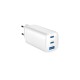 Зарядное устройство Gembird USB-A + 2xType-C (PD18W + QC3.0 27W) white (TA-UC-PDQC65-01-W)