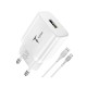 Зарядное устройство T-Phox TCC-124 Pocket USB + Type-C cable White (TCC-124 (W)+Type-C)