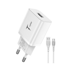 Зарядное устройство T-Phox TCC-124 Pocket USB + Type-C cable White (TCC-124 (W)+Type-C)