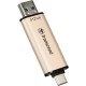 USB флеш накопитель Transcend 512GB JetFlash 930C Gold-Black USB 3.2/Type-C (TS512GJF930C)