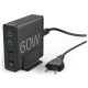 Зарядний пристрій Hama 2xUSB-C PD/QC, 2xUSB-A, 60W Black (00201628)