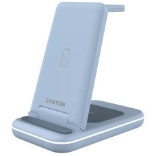 Зарядний пристрій Canyon WS-304 Foldable 3in1 Wireless charger Blue (CNS-WCS304BL)