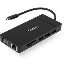 Концентратор Vinga USB-C 3.1 to VGA+HDMI+RJ45+3xUSB3.0+USB2.0+SD/TF+PD+Audio (VHYC10)