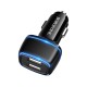 Зарядное устройство BOROFONE BZ14 Max dual port ambient light car charger USB-A Black (BZ14B)