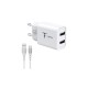 Зарядное устройство T-Phox TCC-224 Pocket Dual USB + MicroUSB cable White (TCC-224 (W)+Micro)