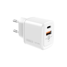 Зарядний пристрій Intaleo 30W GAN USB-C PD+USB-A QC 3.0 white (1283126578274)