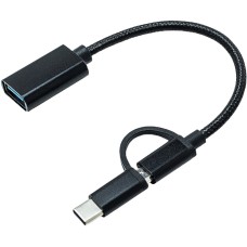 Переходник OTG AC-150 2in1 USB 3.0 - MicroUSB USB Type-C Black XoKo (AC-150-BK)