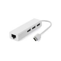 USB Hub Type-C Hub 3-port USB2.0 + RJ45 Fast Ethernet, білий