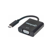 Перехідник USB3.1 Type-C --> VGA (F), чорний, Manhattan